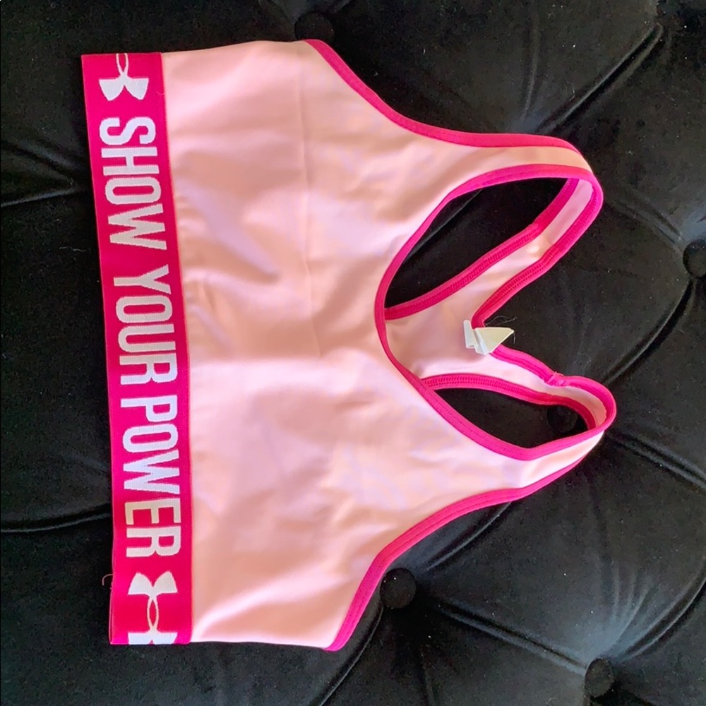 Under armor Sports bra w/ breast cancer ribbon